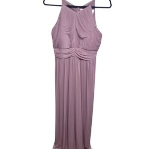 Mauve Pleated Maxi Dress Bridesmaid Prom Size 8
